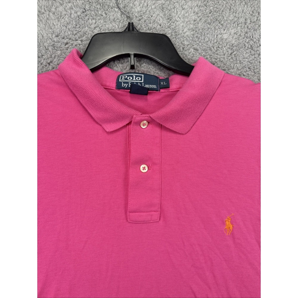 Ralph Lauren Polo Shirt Mens XL Pima Interlock Cotton Short Sleeve Pink Golf